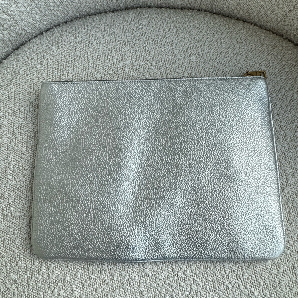 Coach Silver Leather Pouch - image 2